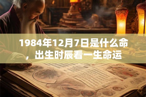1984年12月7日是什么命，出生时辰看一生命运