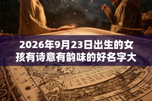 2026年9月23日出生的女孩有诗意有韵味的好名字大全
