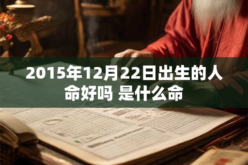 2015年12月22日出生的人命好吗 是什么命