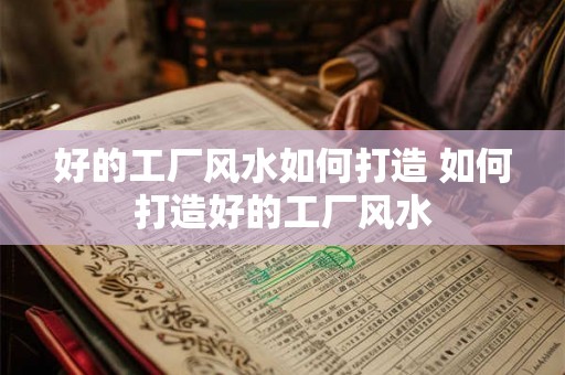 好的工厂风水如何打造 如何打造好的工厂风水