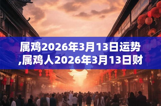 属鸡2026年3月13日运势,属鸡人2026年3月13日财运,生肖鸡2026年3月13日运势