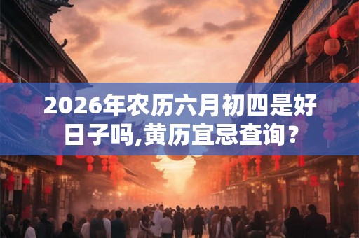 2026年农历六月初四是好日子吗,黄历宜忌查询？