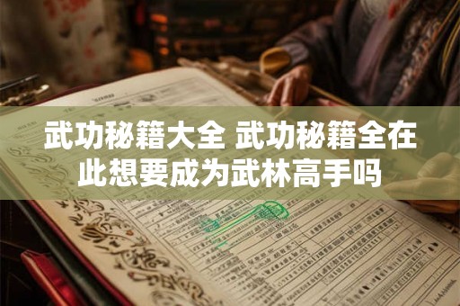 武功秘籍大全 武功秘籍全在此想要成为武林高手吗