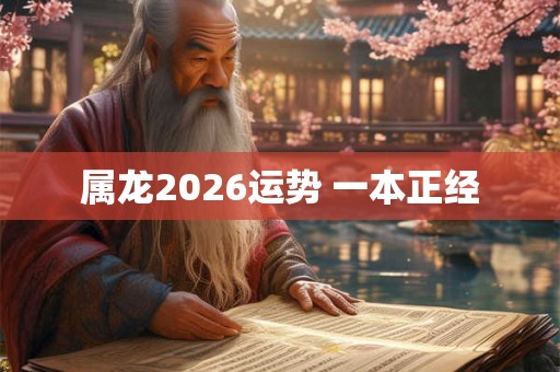 属龙2026运势 一本正经