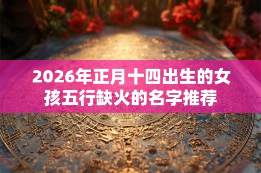 2026年正月十四出生的女孩五行缺火的名字推荐