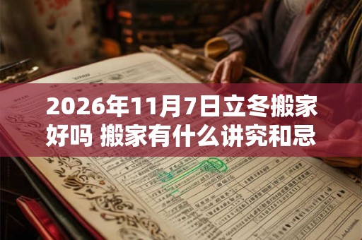 2026年11月7日立冬搬家好吗 搬家有什么讲究和忌讳