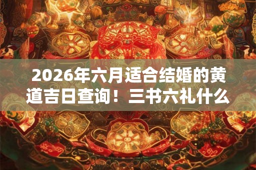 2026年六月适合结婚的黄道吉日查询！三书六礼什么意思