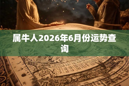 属牛人2026年6月份运势查询