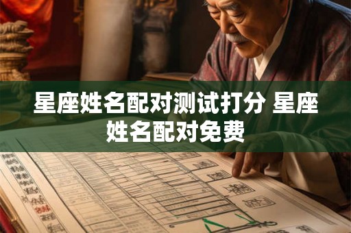 星座姓名配对测试打分 星座姓名配对免费