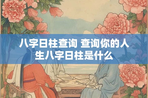 八字日柱查询 查询你的人生八字日柱是什么