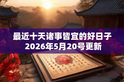 最近十天诸事皆宜的好日子 2026年5月20号更新