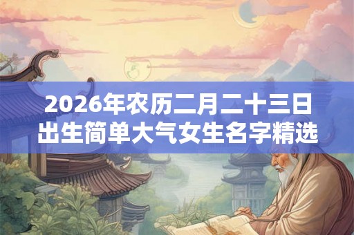 2026年农历二月二十三日出生简单大气女生名字精选