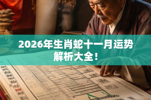 2026年生肖蛇十一月运势解析大全! 2026年生肖蛇十一月运势解析大全!