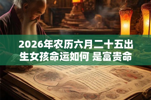 2026年农历六月二十五出生女孩命运如何 是富贵命吗