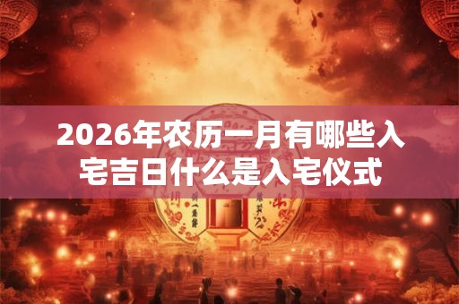 2026年农历一月有哪些入宅吉日什么是入宅仪式