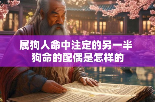 属狗人命中注定的另一半 狗命的配偶是怎样的
