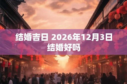 结婚吉日 2026年12月3日结婚好吗