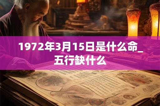 1972年3月15日是什么命_五行缺什么