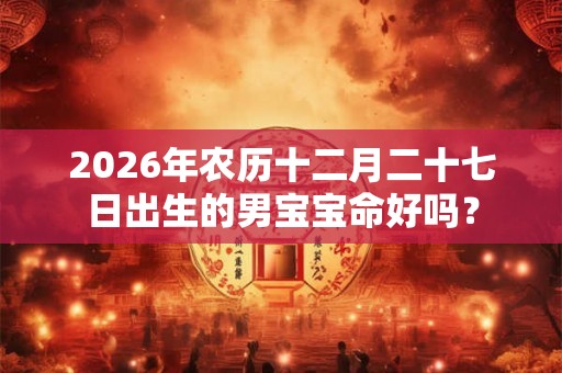 2026年农历十二月二十七日出生的男宝宝命好吗？