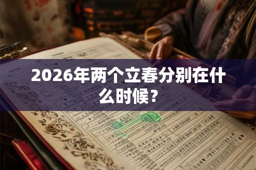 2026年两个立春分别在什么时候？
