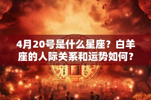 4月20号是什么星座？白羊座的人际关系和运势如何？