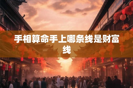 手相算命手上哪条线是财富线
