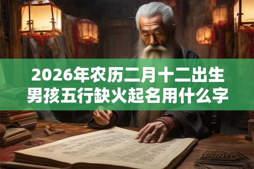 2026年农历二月十二出生男孩五行缺火起名用什么字？