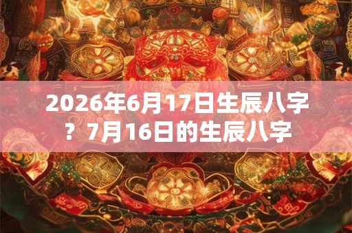 2026年6月17日生辰八字？7月16日的生辰八字