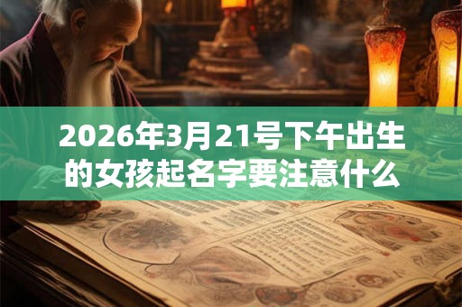 2026年3月21号下午出生的女孩起名字要注意什么