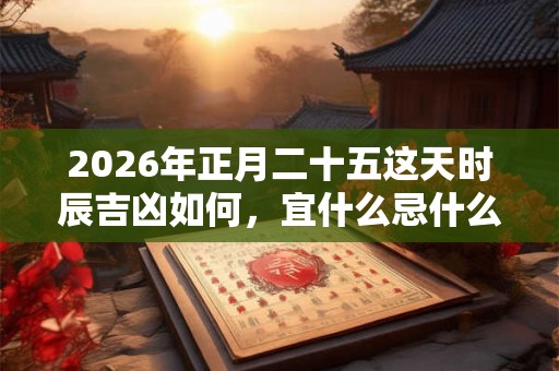 2026年正月二十五这天时辰吉凶如何,宜什么忌什么? 2026年正月二十五这天时辰吉凶如何,宜什么忌什么?