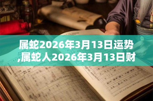 属蛇2026年3月13日运势,属蛇人2026年3月13日财运,生肖蛇2026年3月13日运势