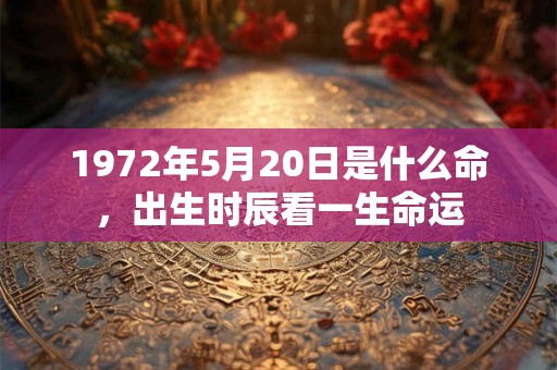 1972年5月20日是什么命，出生时辰看一生命运