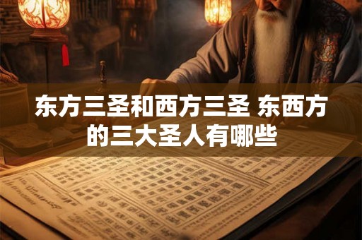 东方三圣和西方三圣 东西方的三大圣人有哪些
