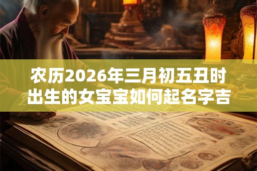 农历2026年三月初五丑时出生的女宝宝如何起名字吉祥，五行属什么