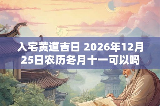 入宅黄道吉日 2026年12月25日农历冬月十一可以吗