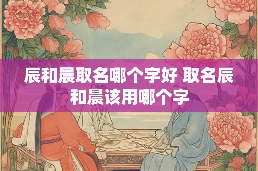 辰和晨取名哪个字好 取名辰和晨该用哪个字