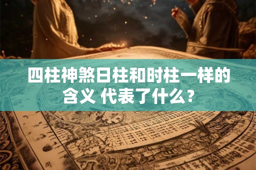 四柱神煞日柱和时柱一样的含义 代表了什么？