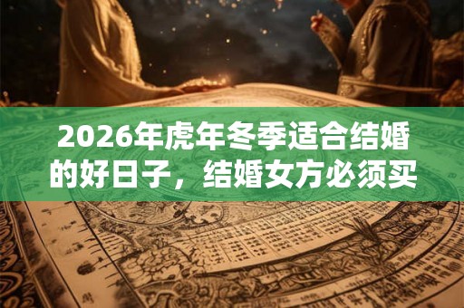 2026年虎年冬季适合结婚的好日子，结婚女方必须买的东西