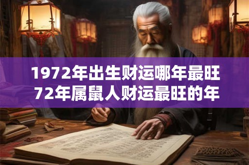 1972年出生财运哪年最旺 72年属鼠人财运最旺的年份