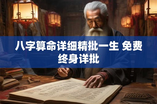 八字算命详细精批一生 免费终身详批