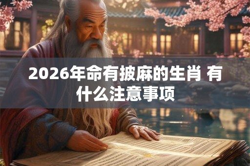 2026年命有披麻的生肖 有什么注意事项