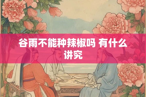 谷雨不能种辣椒吗 有什么讲究
