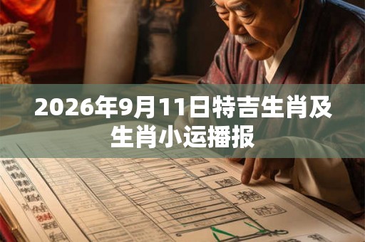2026年9月11日特吉生肖及生肖小运播报