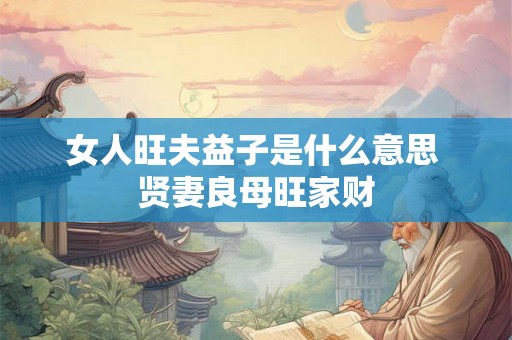 女人旺夫益子是什么意思 贤妻良母旺家财