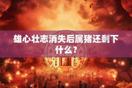 雄心壮志消失后属猪还剩下什么？