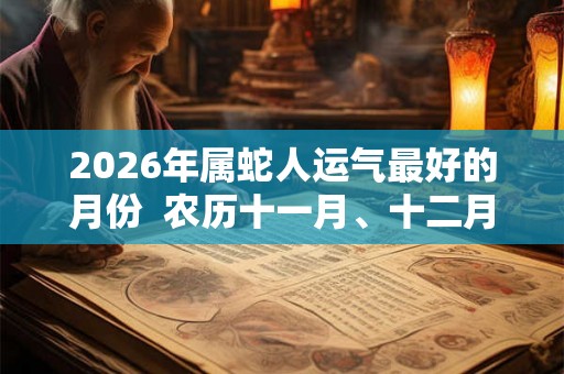2026年属蛇人运气最好的月份  农历十一月、十二月