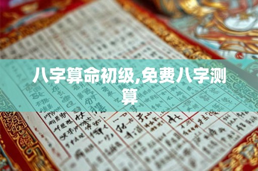 八字算命初级,免费八字测算