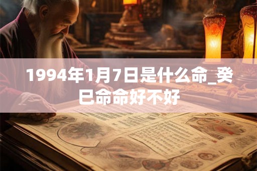 1994年1月7日是什么命_癸巳命命好不好