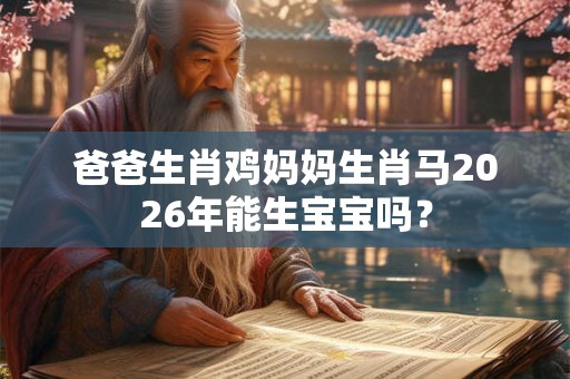 爸爸生肖鸡妈妈生肖马2026年能生宝宝吗? 爸爸生肖鸡妈妈生肖马2026年能生宝宝吗?
