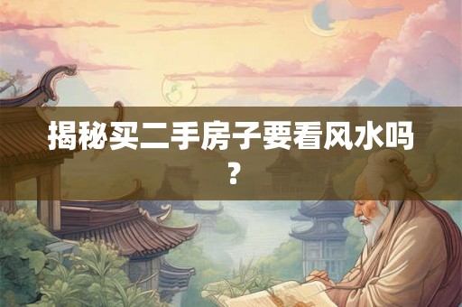 揭秘买二手房子要看风水吗？